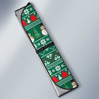 Bangladesh Christmas Auto Sun Shade with Santa Claus in Traditional Outfit Snowman and Tree Pattern - Wonder Print Shop