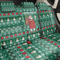 Bangladesh Christmas Back Car Seat Cover with Santa Claus in Traditional Outfit Snowman and Tree Pattern - Wonder Print Shop