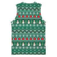 Bangladesh Christmas Basketball Jersey with Santa Claus in Traditional Outfit Snowman and Tree Pattern - Wonder Print Shop