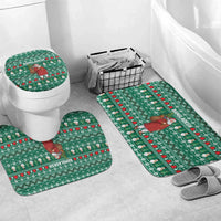 Bangladesh Christmas Bathroom Set with Santa Claus in Traditional Outfit Snowman and Tree Pattern - Wonder Print Shop