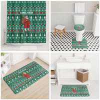 Bangladesh Christmas Bathroom Set with Santa Claus in Traditional Outfit Snowman and Tree Pattern - Wonder Print Shop