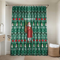 Bangladesh Christmas Bathroom Set with Santa Claus in Traditional Outfit Snowman and Tree Pattern - Wonder Print Shop