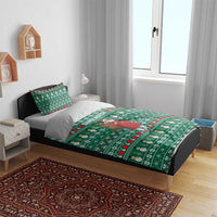 Bangladesh Christmas Bedding Set with Santa Claus in Traditional Outfit Snowman and Tree Pattern - Wonder Print Shop