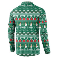 Bangladesh Christmas Button Sweatshirt with Santa Claus in Traditional Outfit Snowman and Tree Pattern - Wonder Print Shop