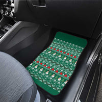 Bangladesh Christmas Car Mats with Santa Claus in Traditional Outfit Snowman and Tree Pattern - Wonder Print Shop