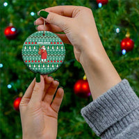 Bangladesh Christmas Ceramic Ornament with Santa Claus in Traditional Outfit Snowman and Tree Pattern - Wonder Print Shop