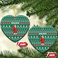 Bangladesh Christmas Ceramic Ornament with Santa Claus in Traditional Outfit Snowman and Tree Pattern - Wonder Print Shop