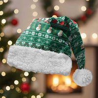 Bangladesh Christmas Santa Hat with Santa Claus in Traditional Outfit Snowman and Tree Pattern - Wonder Print Shop