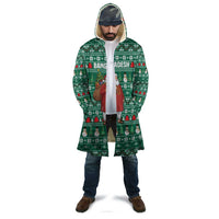 Bangladesh Christmas Cloak with Santa Claus in Traditional Outfit Snowman and Tree Pattern - Wonder Print Shop