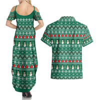 Bangladesh Christmas Couples Matching Summer Maxi Dress and Hawaiian Shirt with Santa Claus in Traditional Outfit Snowman and Tree Pattern - Wonder Print Shop