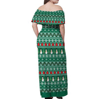 Bangladesh Christmas Family Matching Off Shoulder Maxi Dress and Hawaiian Shirt with Santa Claus in Traditional Outfit Snowman and Tree Pattern - Wonder Print Shop