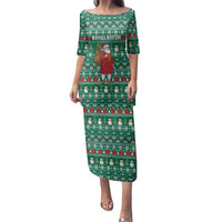 Bangladesh Christmas Family Matching Puletasi and Hawaiian Shirt with Santa Claus in Traditional Outfit Snowman and Tree Pattern - Wonder Print Shop