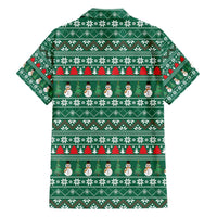 Bangladesh Christmas Family Matching Short Sleeve Bodycon Dress and Hawaiian Shirt with Santa Claus in Traditional Outfit Snowman and Tree Pattern - Wonder Print Shop