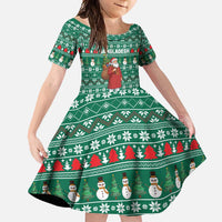 Bangladesh Christmas Family Matching Tank Maxi Dress and Hawaiian Shirt with Santa Claus in Traditional Outfit Snowman and Tree Pattern - Wonder Print Shop