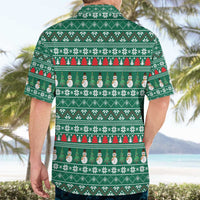 Bangladesh Christmas Hawaiian Shirt with Santa Claus in Traditional Outfit Snowman and Tree Pattern - Wonder Print Shop