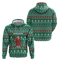 Bangladesh Christmas Hoodie with Santa Claus in Traditional Outfit Snowman and Tree Pattern - Wonder Print Shop