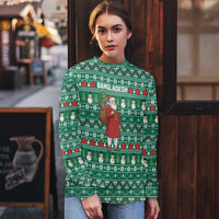 Bangladesh Christmas Ugly Christmas Sweater with Santa Claus in Traditional Outfit Snowman and Tree Pattern - Wonder Print Shop