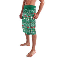 Bangladesh Christmas Lavalava with Santa Claus in Traditional Outfit Snowman and Tree Pattern - Wonder Print Shop