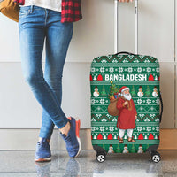 Bangladesh Christmas Luggage Cover with Santa Claus in Traditional Outfit Snowman and Tree Pattern - Wonder Print Shop