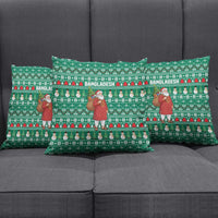 Bangladesh Christmas Pillow Cover with Santa Claus in Traditional Outfit Snowman and Tree Pattern - Wonder Print Shop