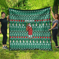 Bangladesh Christmas Quilt with Santa Claus in Traditional Outfit Snowman and Tree Pattern - Wonder Print Shop