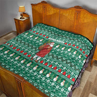Bangladesh Christmas Quilt with Santa Claus in Traditional Outfit Snowman and Tree Pattern - Wonder Print Shop
