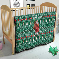 Bangladesh Christmas Quilt with Santa Claus in Traditional Outfit Snowman and Tree Pattern - Wonder Print Shop