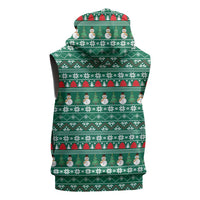 Bangladesh Christmas Sleeveless Hoodie with Santa Claus in Traditional Outfit Snowman and Tree Pattern - Wonder Print Shop