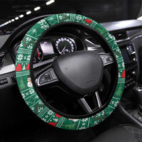 Bangladesh Christmas Steering Wheel Cover with Santa Claus in Traditional Outfit Snowman and Tree Pattern - Wonder Print Shop