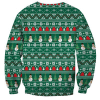 Bangladesh Christmas Sweatshirt with Santa Claus in Traditional Outfit Snowman and Tree Pattern - Wonder Print Shop