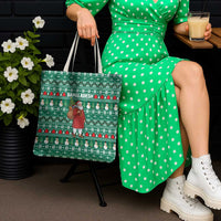 Bangladesh Christmas Tote Bag with Santa Claus in Traditional Outfit Snowman and Tree Pattern - Wonder Print Shop