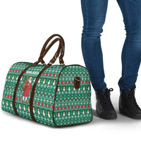 Bangladesh Christmas Travel Bag with Santa Claus in Traditional Outfit Snowman and Tree Pattern - Wonder Print Shop