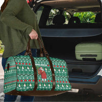Bangladesh Christmas Travel Bag with Santa Claus in Traditional Outfit Snowman and Tree Pattern - Wonder Print Shop