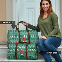 Bangladesh Christmas Travel Bag with Santa Claus in Traditional Outfit Snowman and Tree Pattern - Wonder Print Shop