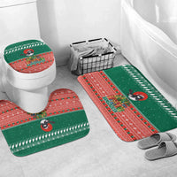 Bangladesh Christmas Bathroom Set with Black-Capped Bird Gift Stack and Green Red Snowflake Pattern - Wonder Print Shop