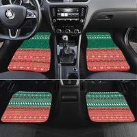 Bangladesh Christmas Car Mats with Black-Capped Bird Gift Stack and Green Red Snowflake Pattern - Wonder Print Shop