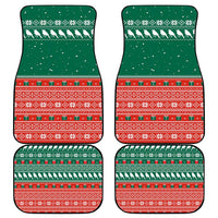 Bangladesh Christmas Car Mats with Black-Capped Bird Gift Stack and Green Red Snowflake Pattern - Wonder Print Shop