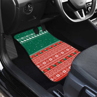 Bangladesh Christmas Car Mats with Black-Capped Bird Gift Stack and Green Red Snowflake Pattern - Wonder Print Shop