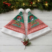 Bangladesh Christmas Santa Hat with Black-Capped Bird Gift Stack and Green Red Snowflake Pattern - Wonder Print Shop