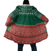 Bangladesh Christmas Cloak with Black-Capped Bird Gift Stack and Green Red Snowflake Pattern - Wonder Print Shop