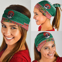 Bangladesh Christmas Neck Gaiter with Black-Capped Bird Gift Stack and Green Red Snowflake Pattern - Wonder Print Shop
