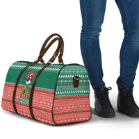 Bangladesh Christmas Travel Bag with Black-Capped Bird Gift Stack and Green Red Snowflake Pattern - Wonder Print Shop