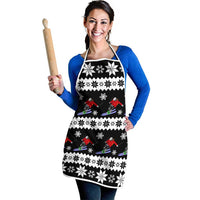 Skiing Snowflake Christmas Apron Xmas Holiday Patterns - Wonder Print Shop