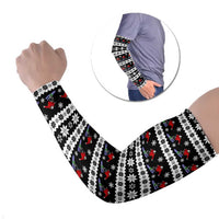 Skiing Snowflake Christmas Arm Sleeves Xmas Holiday Patterns - Wonder Print Shop