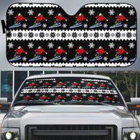 Skiing Snowflake Christmas Auto Sun Shade Xmas Holiday Patterns - Wonder Print Shop