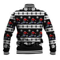 Skiing Snowflake Christmas Baseball Jacket Xmas Holiday Patterns - Wonder Print Shop