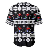 Skiing Snowflake Christmas Baseball Jersey Xmas Holiday Patterns - Wonder Print Shop