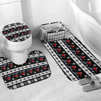 Skiing Snowflake Christmas Bathroom Set Xmas Holiday Patterns - Wonder Print Shop