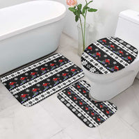 Skiing Snowflake Christmas Bathroom Set Xmas Holiday Patterns - Wonder Print Shop