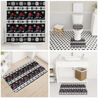 Skiing Snowflake Christmas Bathroom Set Xmas Holiday Patterns - Wonder Print Shop